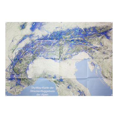 SkyWay-Karte der Streckenfluggebiete: Poster von Alpen / Spanien / Portugal / Pyrenäen (100 x 68 cm)